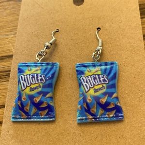 Cute  ranch earrings with silver looking wires and random gift bag